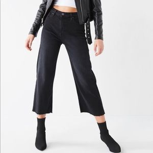 NWT BDG Cropped Denim Culottes- Washed Black